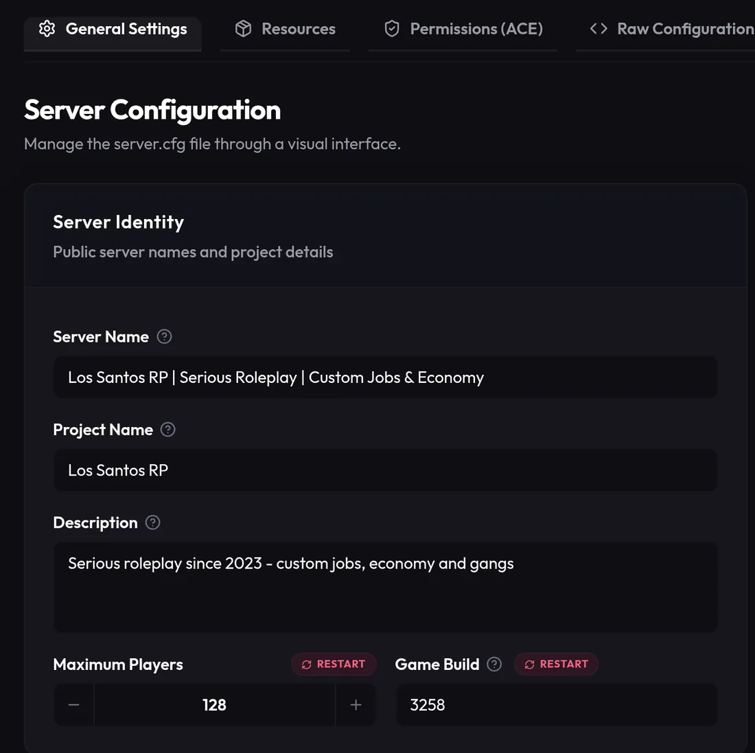 server.cfg editor